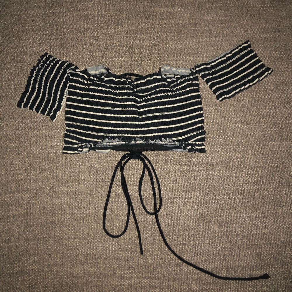 Strip swim suit top